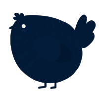 A tumblr chicken with a bar pattern