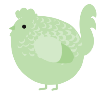 A gluppy chicken with a half-lace pattern