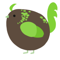 A bark and grass chicken with a neck-speckle pattern