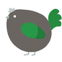 A grey and viridian chicken
