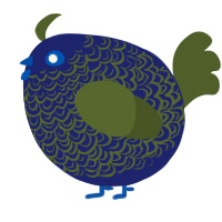 A navy and olive chicken with a double-lace pattern