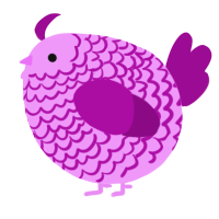 A lavender and plum chicken with a lace pattern