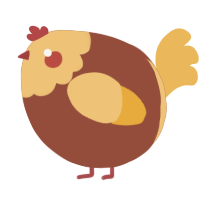 A russet and honey chicken with a head pattern