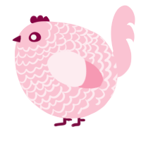 A rose chicken with a lace pattern