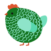 A leaf and mint chicken with a lace pattern