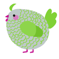 A silver and grass chicken with a lace pattern