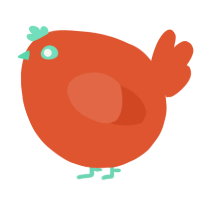A vermilion chicken