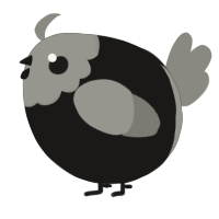 A sable and ash chicken with a head pattern