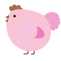A rose and pink chicken with a lace pattern