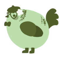 A gluppy and olive chicken with a neck-band pattern