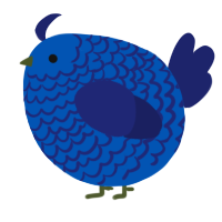 A ultramarine and navy chicken with a lace pattern