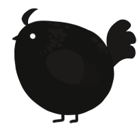 A black and sable chicken with a neck-speckle pattern
