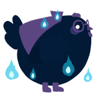 A tumblr chicken with a half-lace pattern