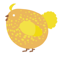 A honey and yellow chicken with a speckle pattern
