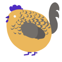 A honey and grey chicken with a half-lace pattern