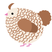 A cream and brown chicken with a lace pattern