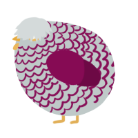 A silver and wine chicken with a lace pattern