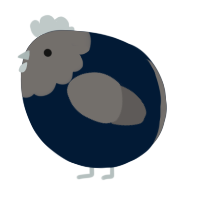 A tumblr and grey chicken with a head pattern