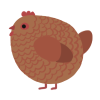 A brown and russet chicken with a lace pattern