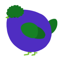 A indigo and leaf chicken