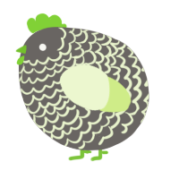 A grey and apple chicken with a lace pattern