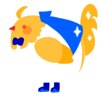 A white and gold chicken with a head pattern