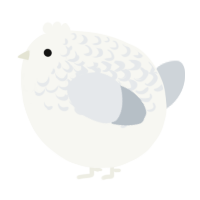 A white and mist chicken with a half-lace pattern