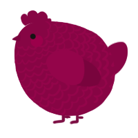 A maroon chicken with a lace pattern