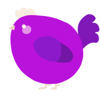 A amethyst and violet chicken