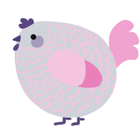 A mist and pink chicken with a lace pattern