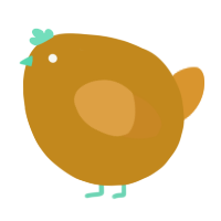 A ochre and orange chicken
