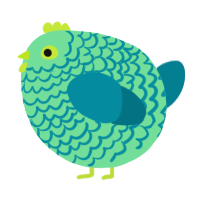 A spring and sea chicken with a lace pattern