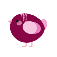 A maroon and pink chicken with a neck-band pattern