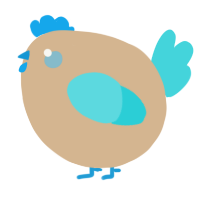 A beige and aqua chicken