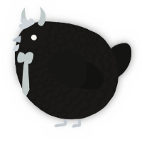 A sable and black chicken with a lace pattern