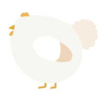A white and cream chicken