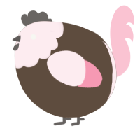 A bark and rose chicken with a head pattern