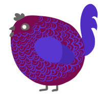 A wine and indigo chicken with a double-lace pattern