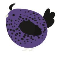 A overcast and sable chicken with a speckle pattern