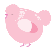 A rose chicken with a neck-speckle pattern