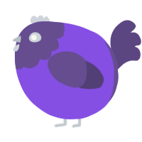 A blurple and overcast chicken with a head pattern