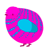 A fuchsia and sea chicken with a bar pattern