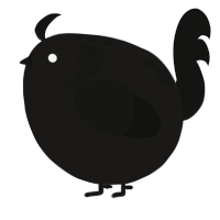 A sable and black chicken with a neck-speckle pattern