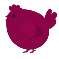 A maroon chicken with a lace pattern