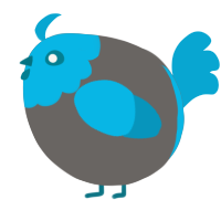 A grey and cerulean chicken with a head pattern