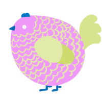 A lavender and lemon chicken with a lace pattern