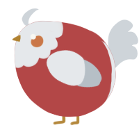 A red and mist chicken with a head pattern
