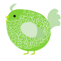 A grass and gluppy chicken with a double-lace pattern