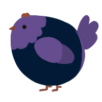 A tumblr and overcast chicken with a head pattern