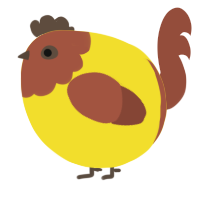 A yellow and russet chicken with a head pattern